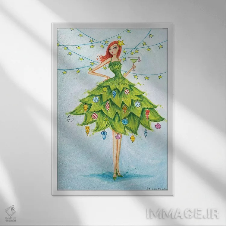 تابلو مارتینی شاد اثر بلا پیلار - نمای قابدار سفید