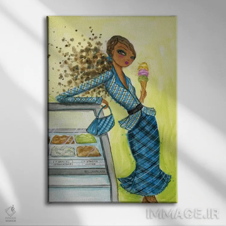 تابلو رویای بستنی ژلاتو اثر بلا پیلار - نمای روبهرو روی دیوار