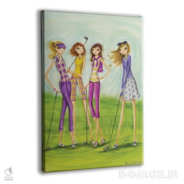 تابلو گلف بانوان با استایل خاص اثر بلا پیلار - نمای پرسپکتیو محصول