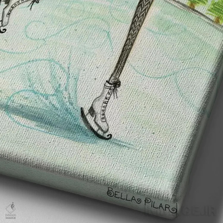 تابلو اسکیت سواری دور اثر بلا پیلار - نمای نزدیک بافت بوم