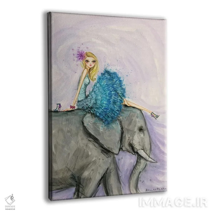 تابلو فیل باشکوه الیز زیبا اثر بلا پیلار - نمای پرسپکتیو محصول