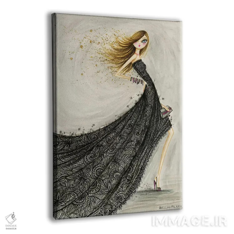 تابلو تور مشکی کلاسیک اثر بلا پیلار - نمای پرسپکتیو محصول