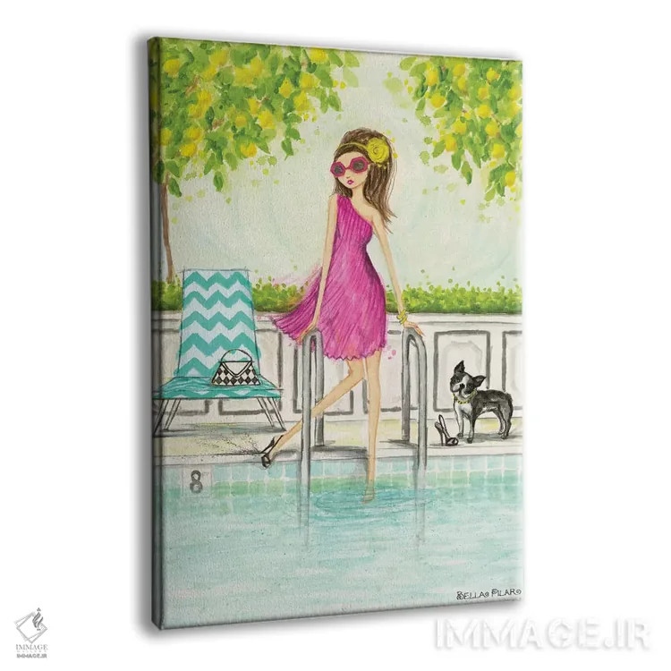 تابلو آبتنی در استخر اثر بلا پیلار - نمای پرسپکتیو محصول