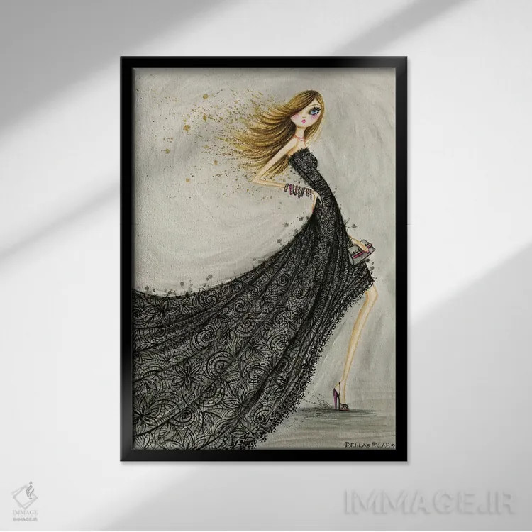 تابلو تور مشکی کلاسیک اثر بلا پیلار - نمای قابدار مشکی