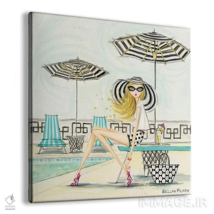 تابلو کنار استخر اثر بلا پیلار - نمای پرسپکتیو محصول