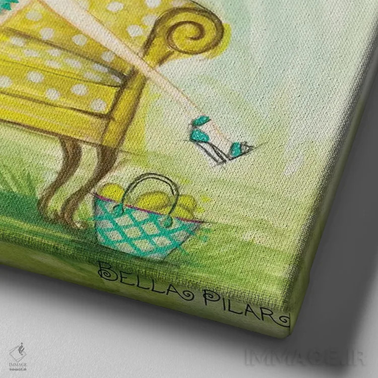 تابلو وقتی زندگی به تو لیمو میدهد اثر بلا پیلار - نمای نزدیک بافت بوم