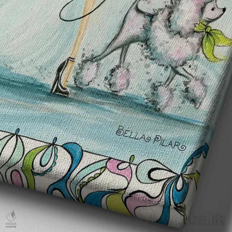 تابلو پوچی و پرنسس در پاریس اثر بلا پیلار - نمای نزدیک بافت بوم