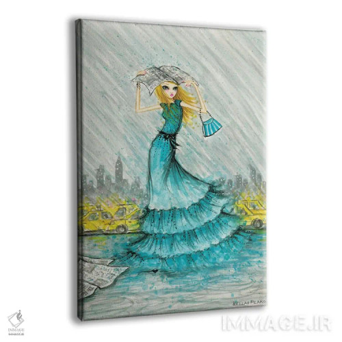 تابلو استایل بارانی شیک در نیویورک اثر بلا پیلار - نمای پرسپکتیو محصول