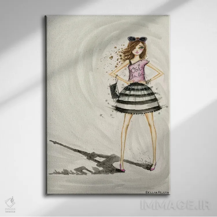 تابلو شیکپوشی پاریسی اوه لا لا اثر بلا پیلار - نمای روبهرو روی دیوار