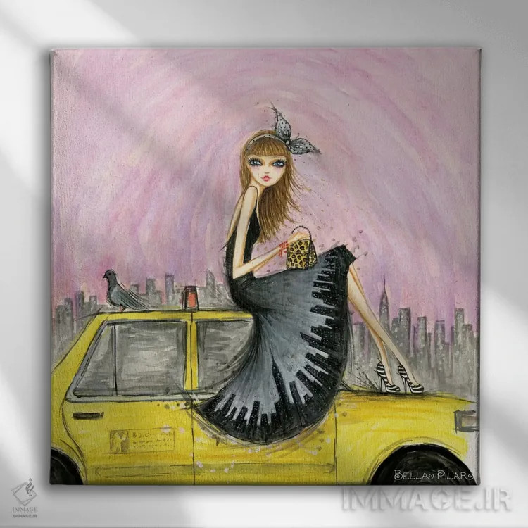 تابلو سواری شیک در نیویورک اثر بلا پیلار - نمای روبهرو روی دیوار