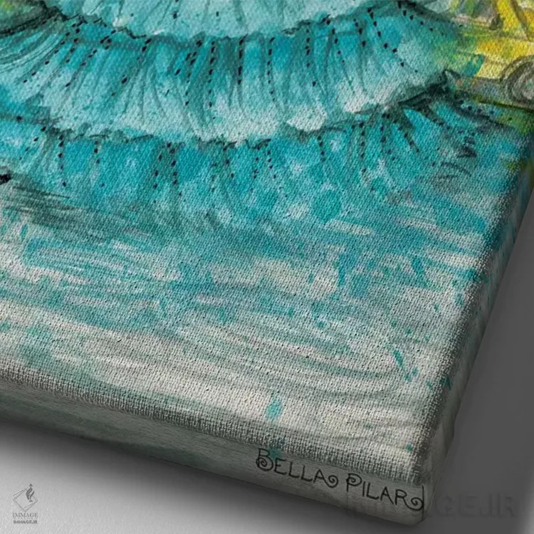 تابلو استایل بارانی شیک در نیویورک اثر بلا پیلار - نمای نزدیک بافت بوم