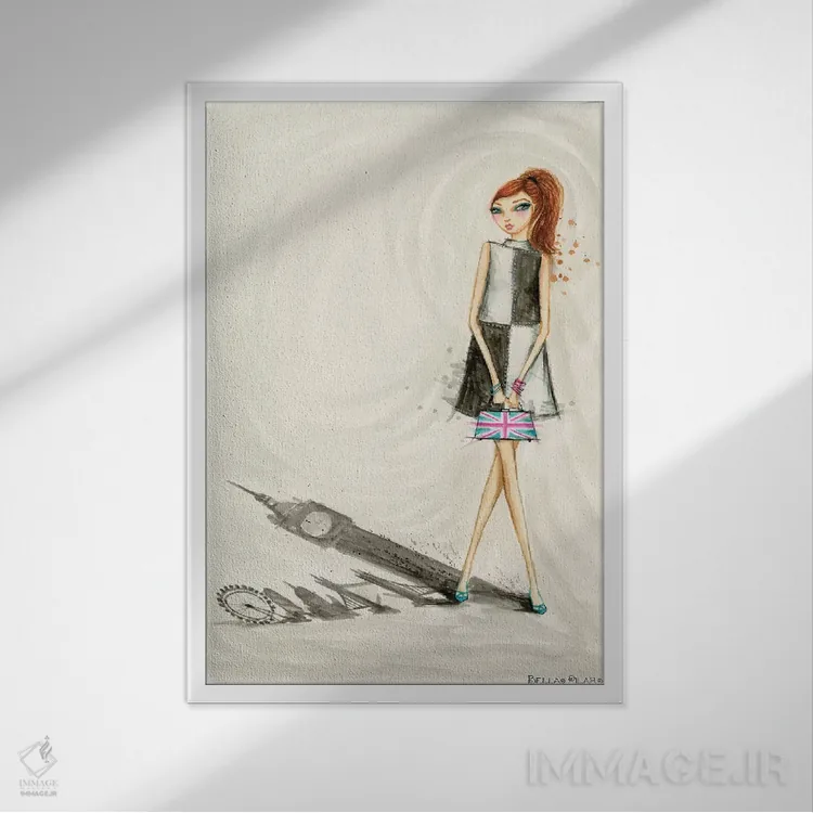 تابلو افق مدرن لندن اثر بلا پیلار - نمای قابدار سفید