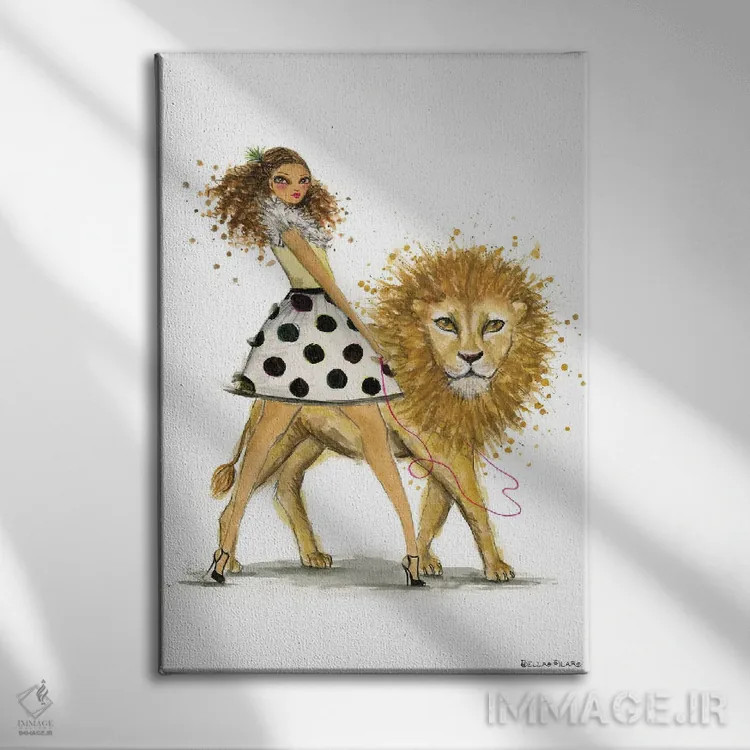 تابلو اسد (برج فلکی) اثر بلا پیلار - نمای روبهرو روی دیوار