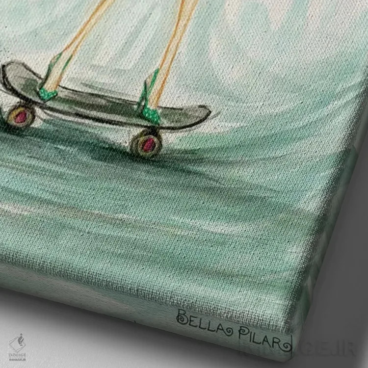 تابلو اسکیتسوار uptown اثر بلا پیلار - نمای نزدیک بافت بوم