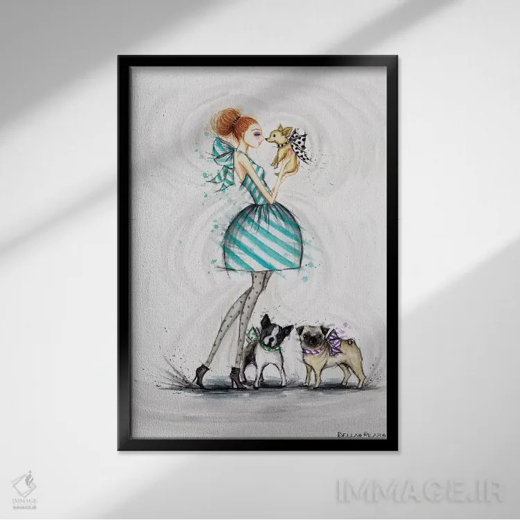 تابلو آرزوی عشق برای تو اثر بلا پیلار - نمای قابدار مشکی