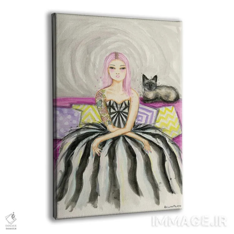 تابلو رنگبندی سیامی (آسیای جنوبشرقی) اثر بلا پیلار - نمای پرسپکتیو محصول