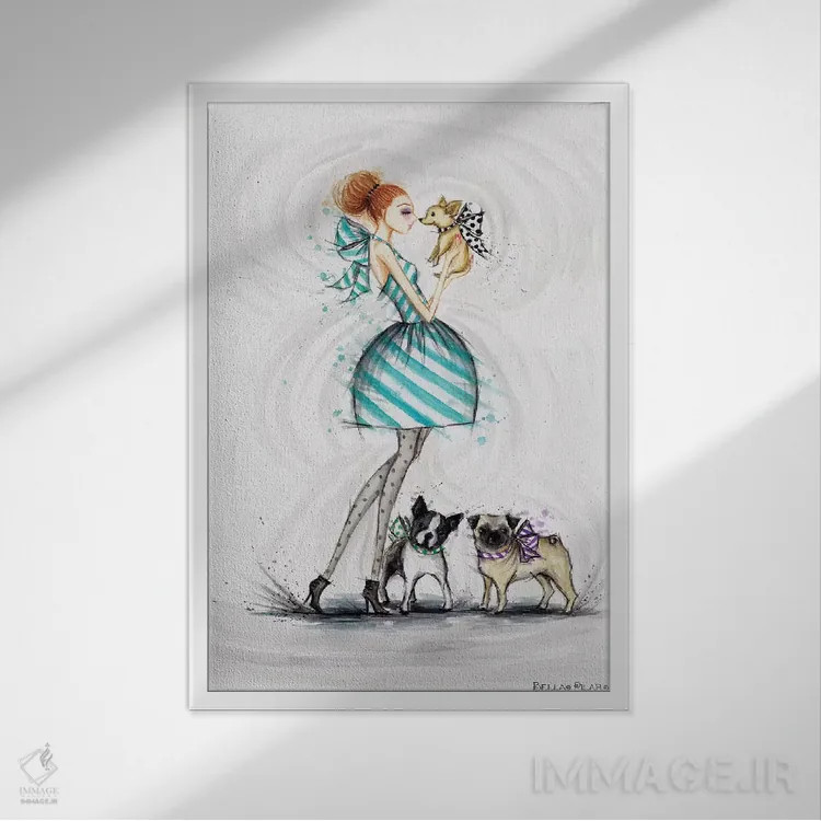 تابلو آرزوی عشق برای تو اثر بلا پیلار - نمای قابدار سفید