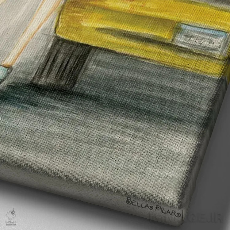 تابلو غذا خوردن و فرار کردن اثر بلا پیلار - نمای نزدیک بافت بوم