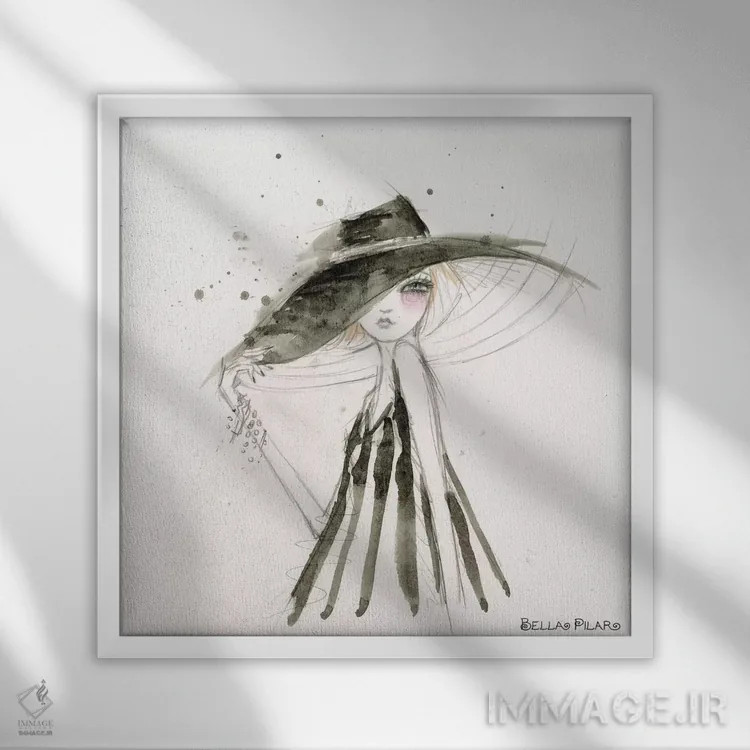 تابلو آلانا مدگرا اثر بلا پیلار - نمای قابدار سفید