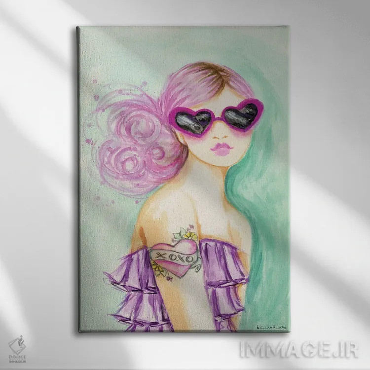 تابلو بوس و بغل (X و O) اثر بلا پیلار - نمای روبهرو روی دیوار