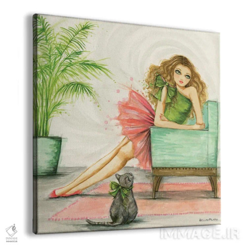 تابلو دوستدار گربهها اثر بلا پیلار - نمای پرسپکتیو محصول