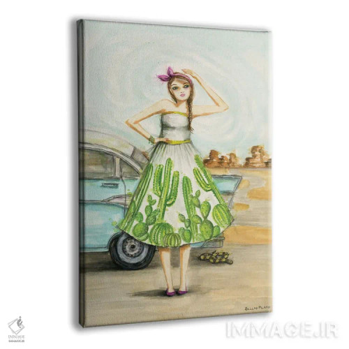 تابلو سفر جادهای در بیابان اثر بلا پیلار - نمای پرسپکتیو محصول