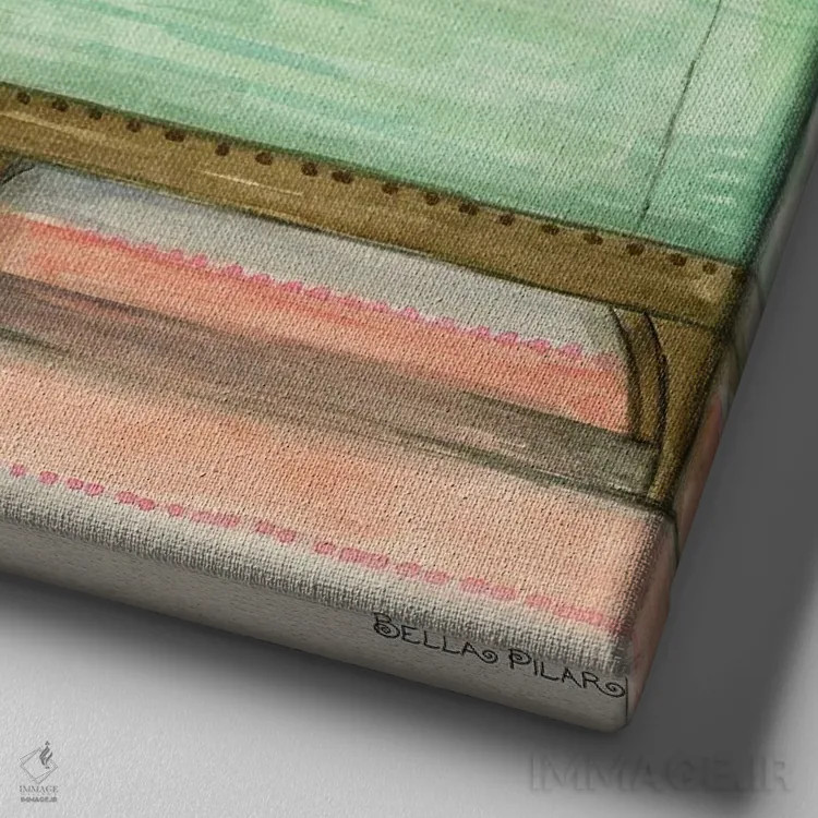 تابلو دوستدار گربهها اثر بلا پیلار - نمای نزدیک بافت بوم