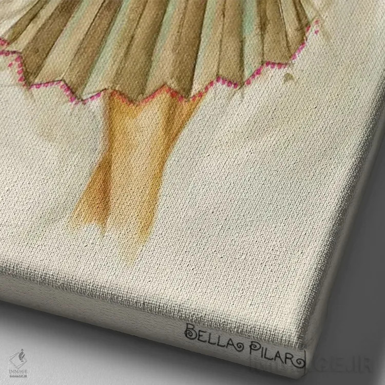 تابلو پیراهن کاپکیکی اثر بلا پیلار - نمای نزدیک بافت بوم