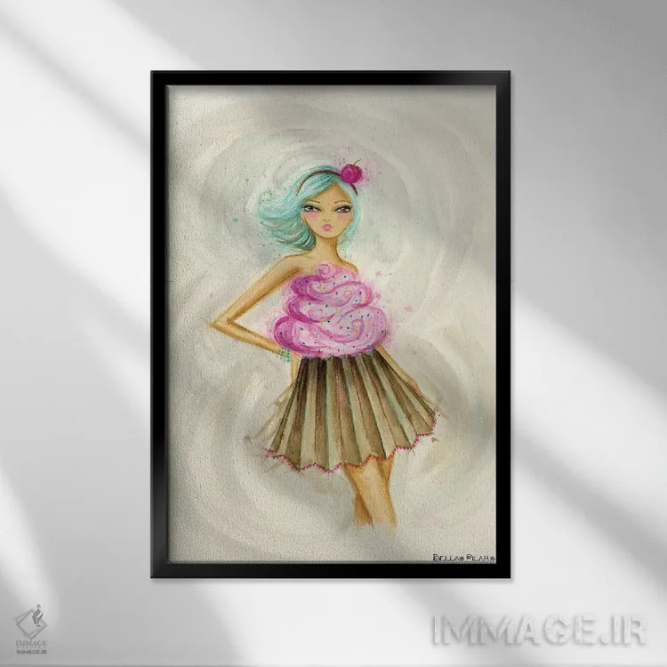 تابلو پیراهن کاپکیکی اثر بلا پیلار - نمای قابدار مشکی