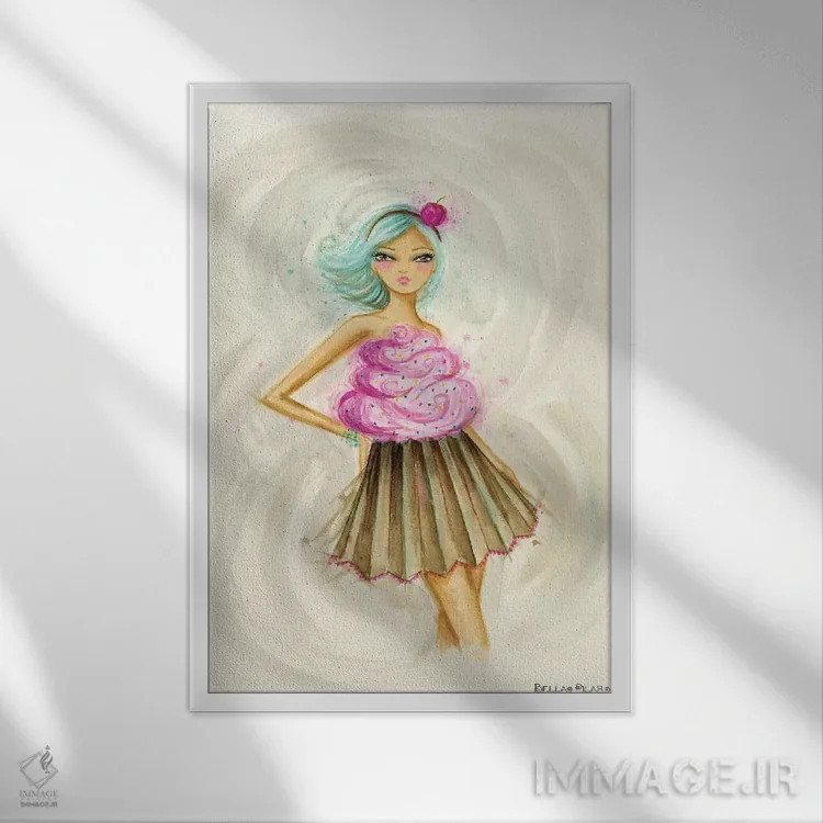 تابلو پیراهن کاپکیکی اثر بلا پیلار - نمای قابدار سفید