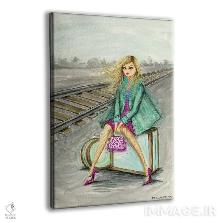 تابلو لولو منتظر کنار ریل قطار اثر بلا پیلار - نمای پرسپکتیو محصول