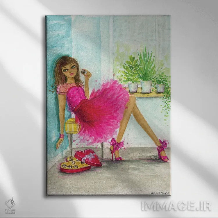 تابلو هوس شکلات آلیا اثر بلا پیلار - نمای روبهرو روی دیوار