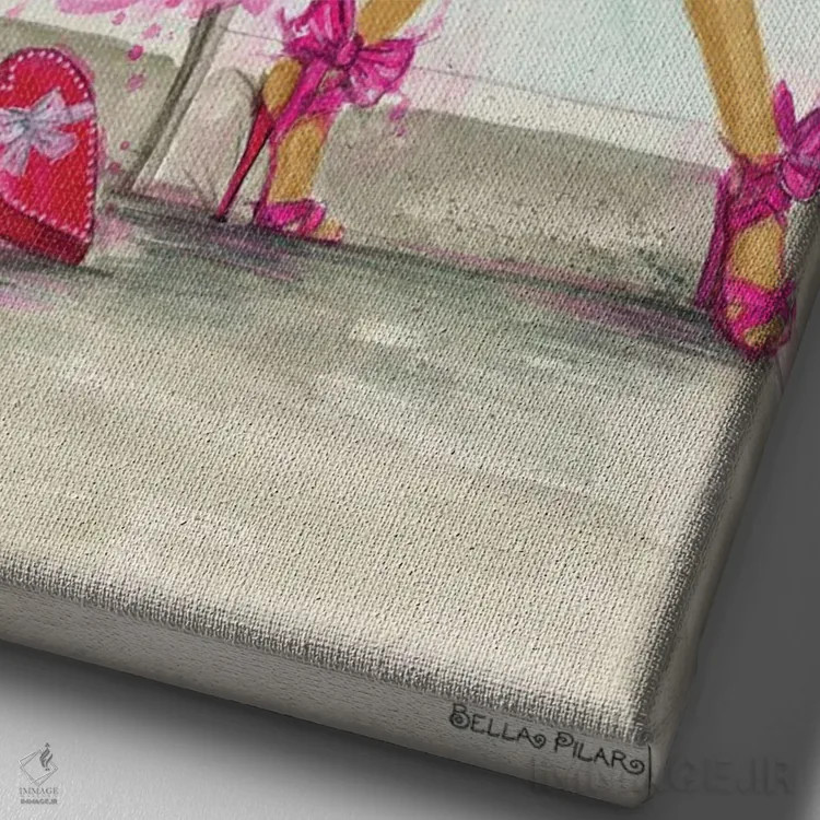 تابلو هوس شکلات آلیا اثر بلا پیلار - نمای نزدیک بافت بوم