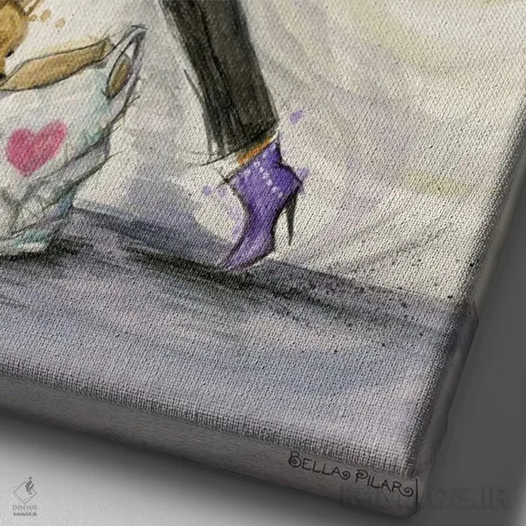 تابلو امشب غذای بیرونبر اثر بلا پیلار - نمای نزدیک بافت بوم