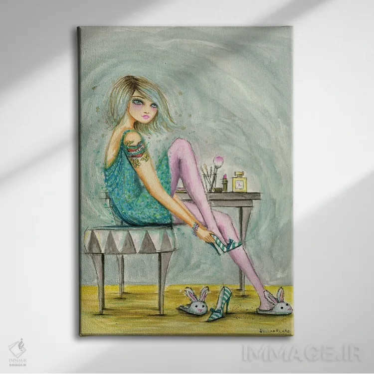 تابلو کفش پاشنه بلند، آخرین لمس استایل اثر بلا پیلار - نمای روبهرو روی دیوار