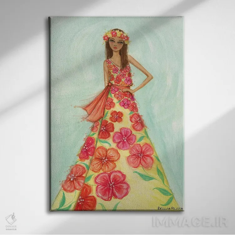 تابلو پیراهن گلدار تابستانی ملینا شیرین اثر بلا پیلار - نمای روبهرو روی دیوار