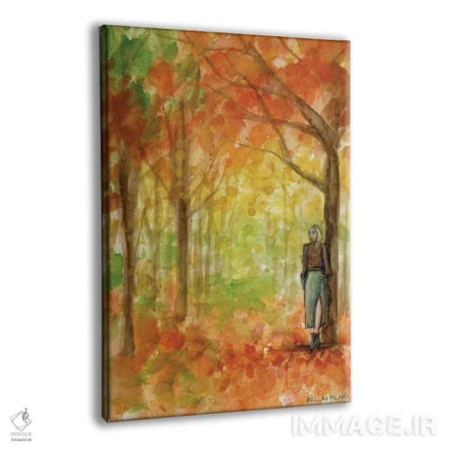 تابلو پیادهروی در جنگل پاییزی اثر بلا پیلار - نمای پرسپکتیو محصول