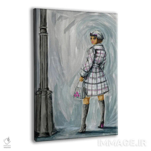 تابلو آدریانا زیر چراغ خیابان اثر بلا پیلار - نمای پرسپکتیو محصول