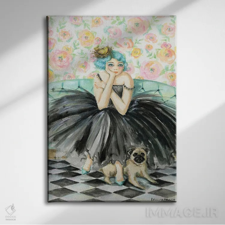 تابلو الوییز و جورج اثر بلا پیلار - نمای روبهرو روی دیوار