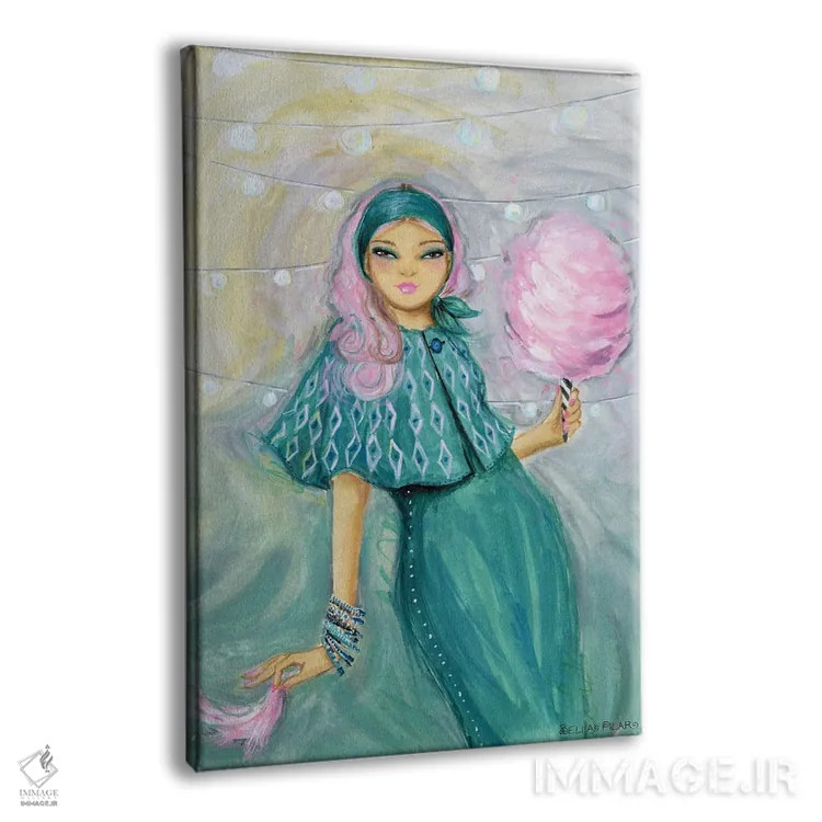 تابلو پشمک بانوی جشن اثر بلا پیلار - نمای پرسپکتیو محصول