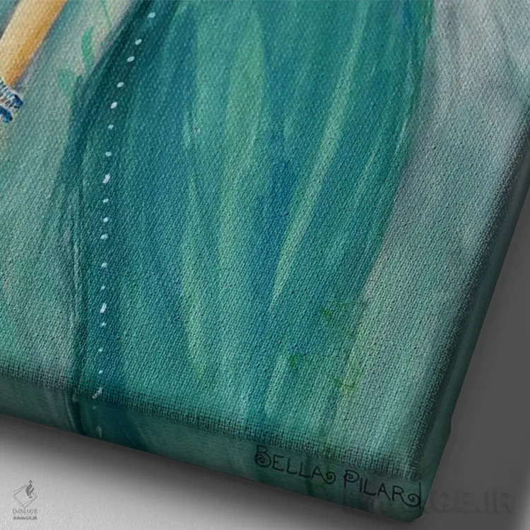 تابلو پشمک بانوی جشن اثر بلا پیلار - نمای نزدیک بافت بوم