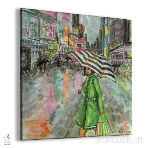 تابلو آریِل در میدان تایمز در یک روز بارانی اثر بلا پیلار - نمای پرسپکتیو محصول