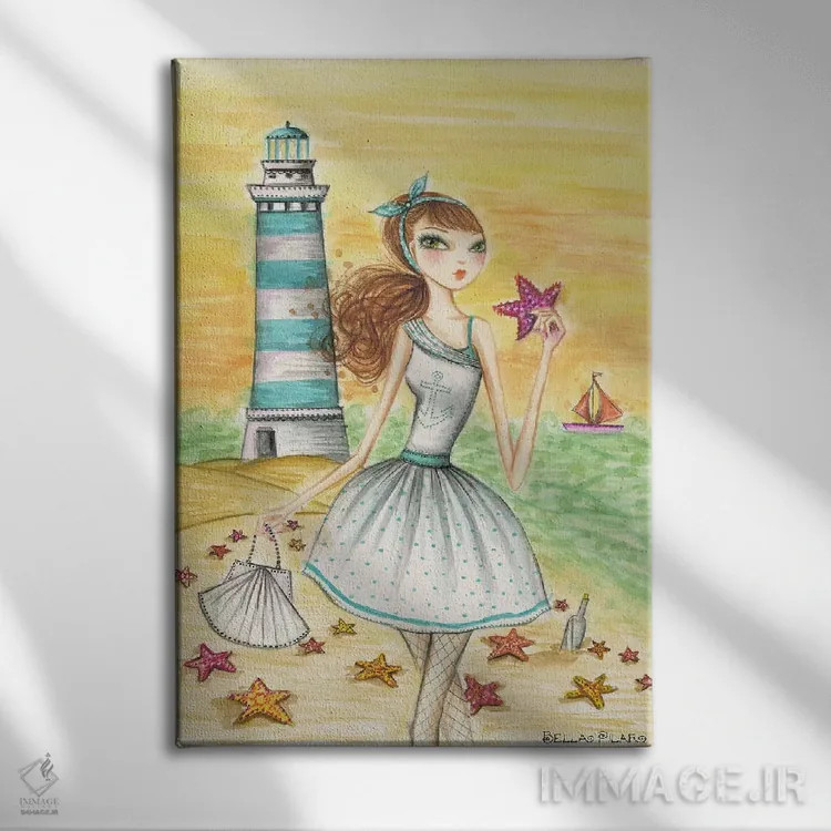 تابلو سلام لولا کنار فانوس دریایی اثر بلا پیلار - نمای روبهرو روی دیوار