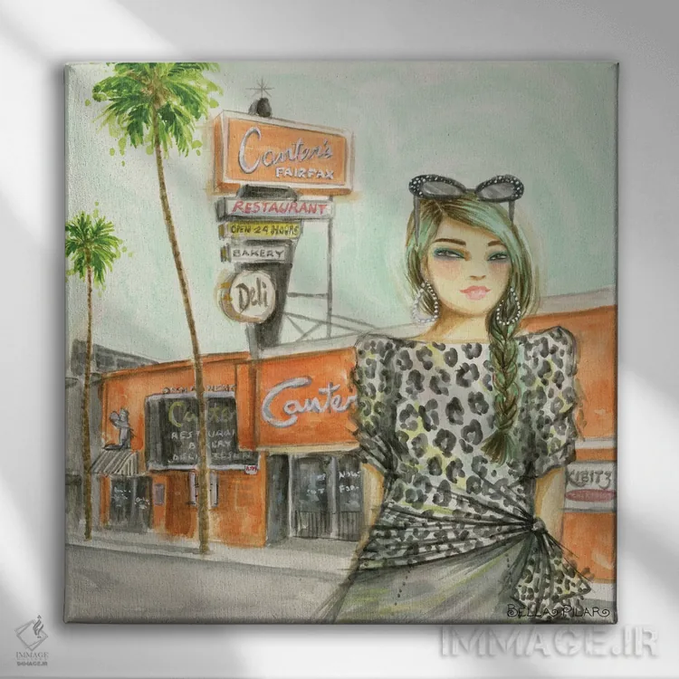 تابلو جنی در کانترز خیابان فرفکس اثر بلا پیلار - نمای روبهرو روی دیوار