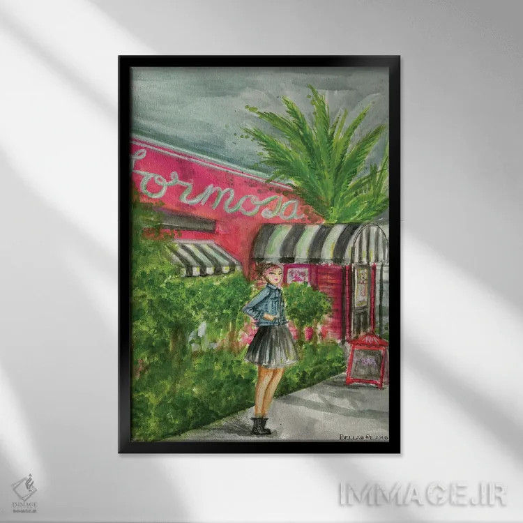 تابلو بلا در فروموزا (رستوران معروف) اثر بلا پیلار - نمای قابدار مشکی