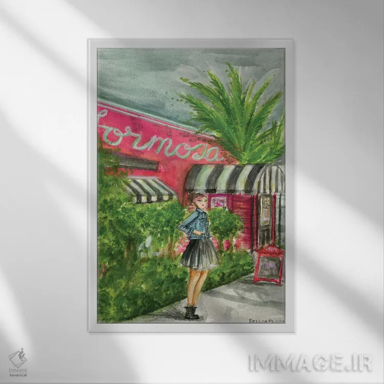 تابلو بلا در فروموزا (رستوران معروف) اثر بلا پیلار - نمای قابدار سفید