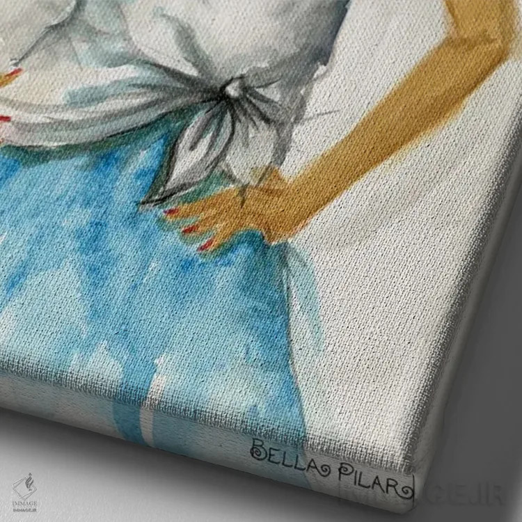 تابلو تیشرت رأی دادن اثر بلا پیلار - نمای نزدیک بافت بوم