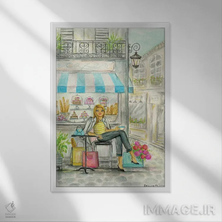 تابلو یک روز فرانسوی بینقص اثر بلا پیلار - نمای قابدار سفید