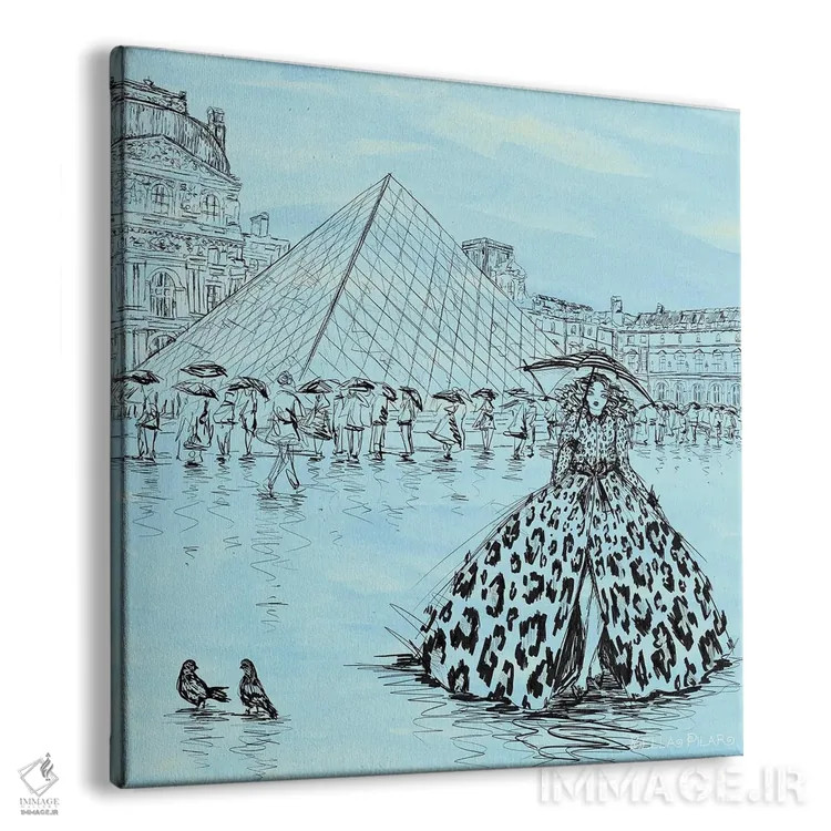 تابلو آلین در لوور به رنگ آبی اثر بلا پیلار - نمای پرسپکتیو محصول