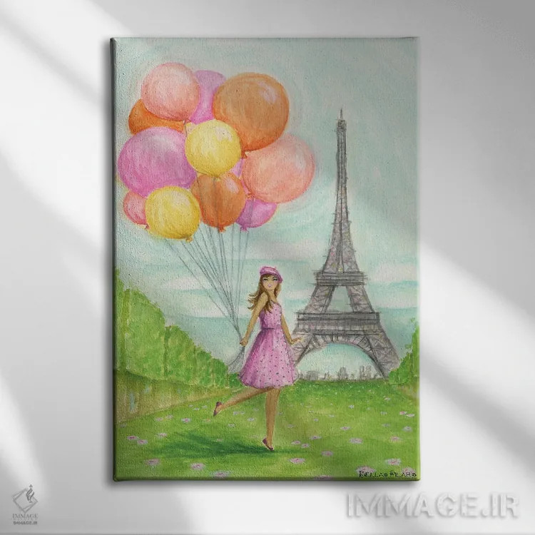 تابلو یک روز پاریسی بینقص اثر بلا پیلار - نمای روبهرو روی دیوار